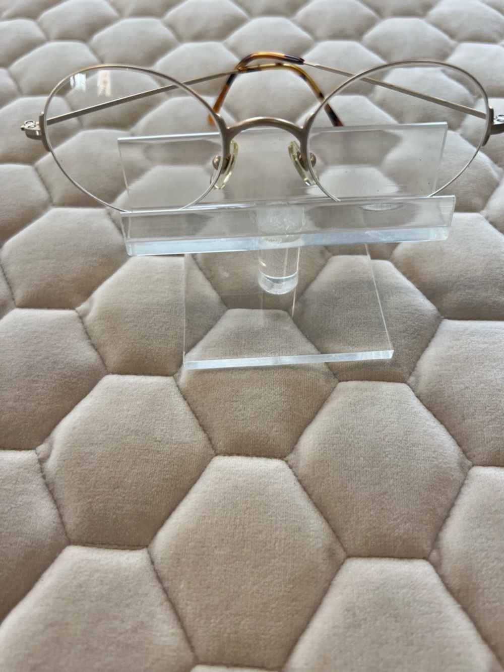 Vintage Calvin Klein matte gold oval eyeglass frame